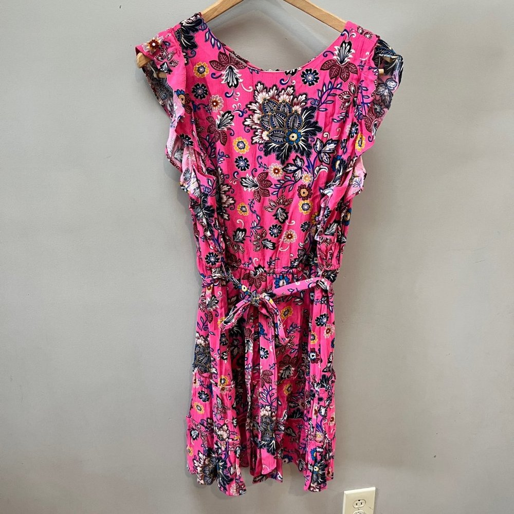 The Loft Pink Floral dress- Size Large Petite